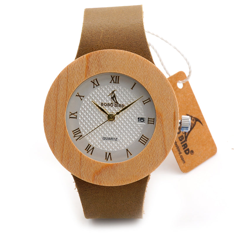 Vintage Round Wooden Watch