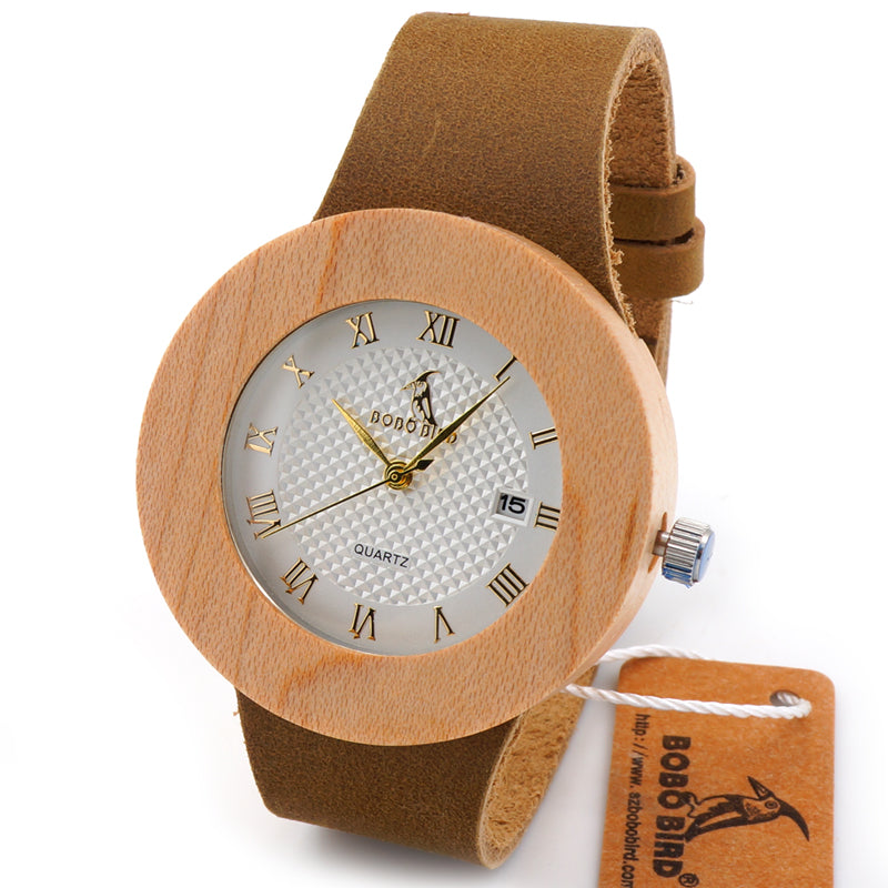 Vintage Round Wooden Watch