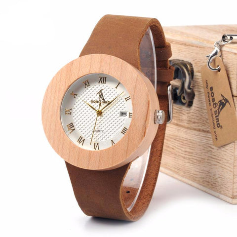 Vintage Round Wooden Watch