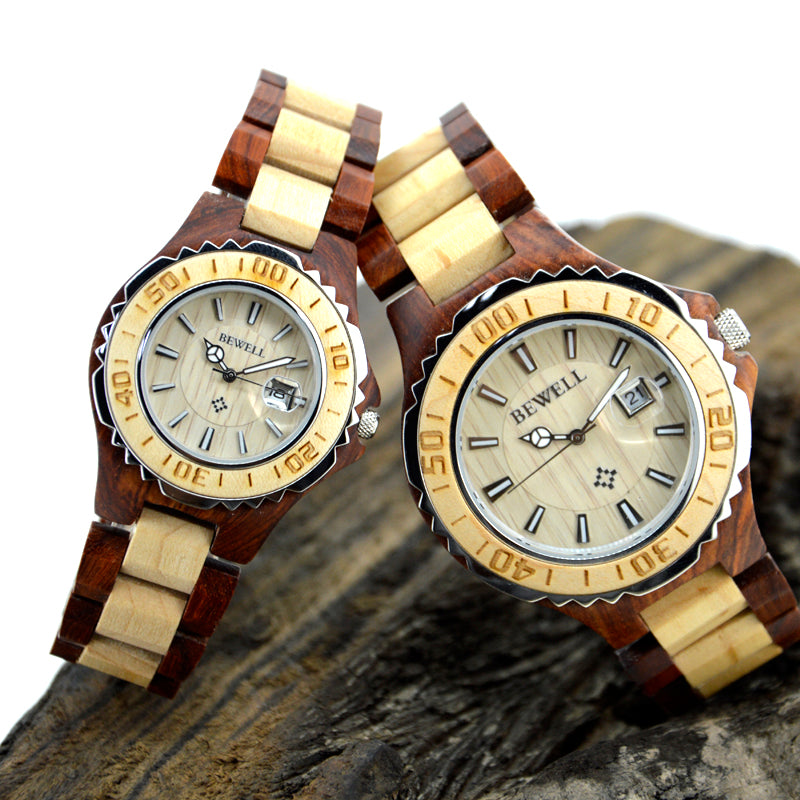 Bewell Couple Wooden Watch