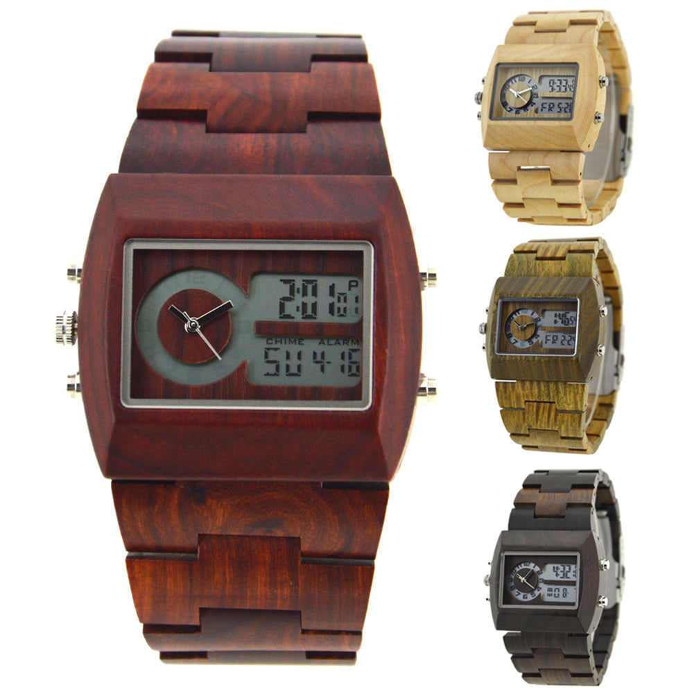 Digital Wooden Watch