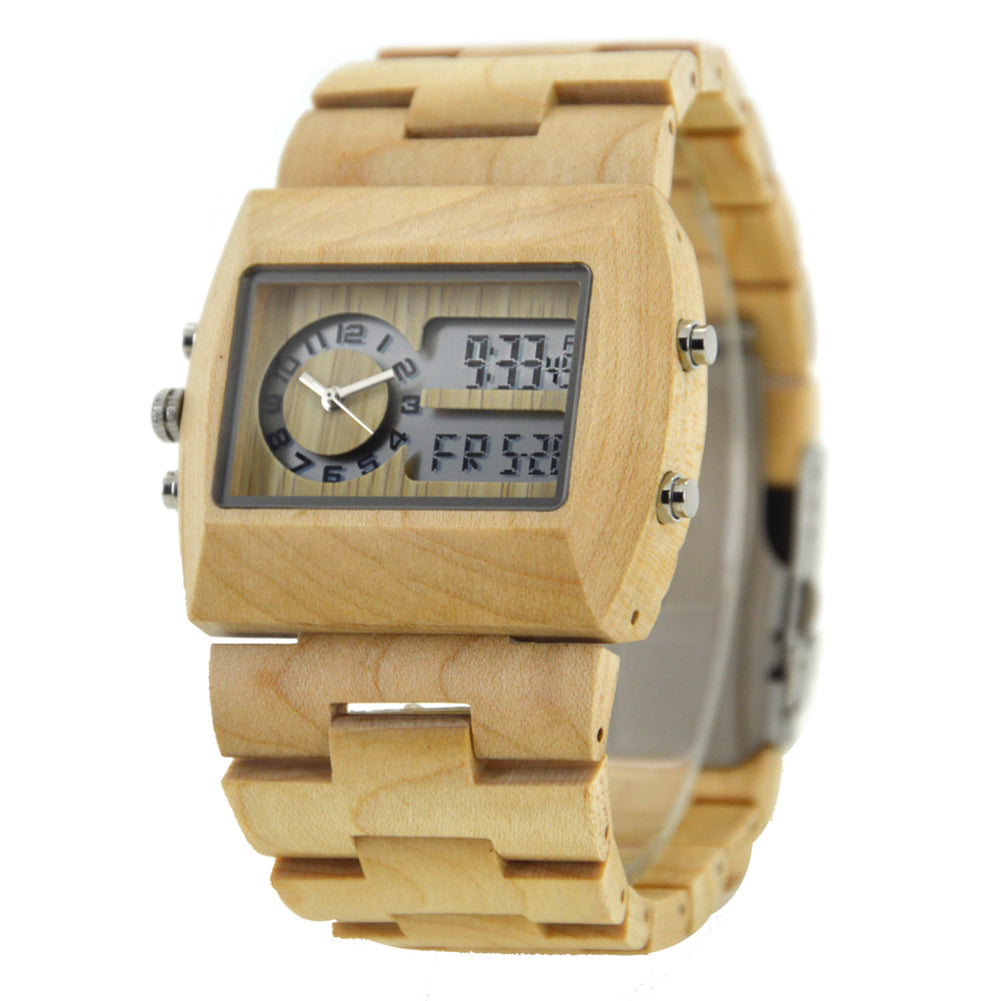 Digital Wooden Watch