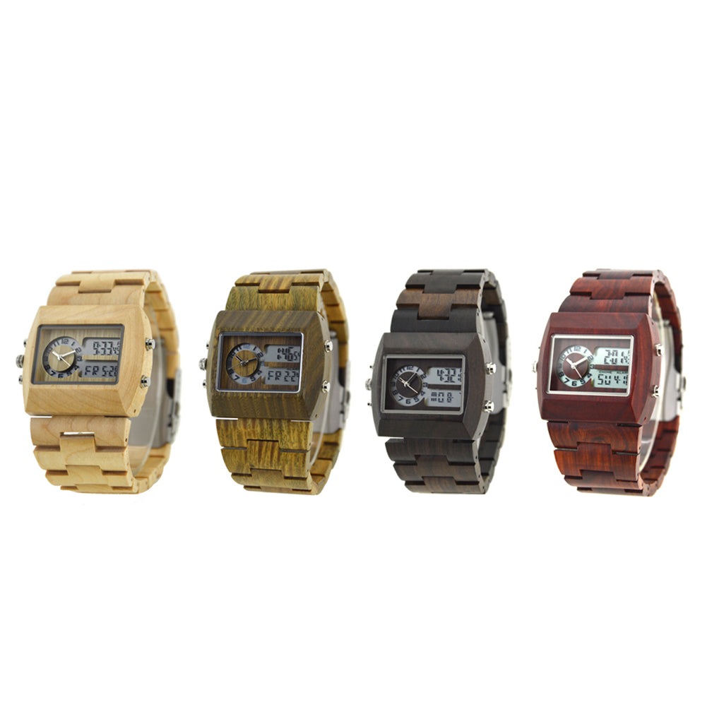 Digital Wooden Watch